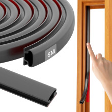 5M Black DShape Rubber Weather Stripping Door Seal Strip for Noise Reduction and Energy Saving