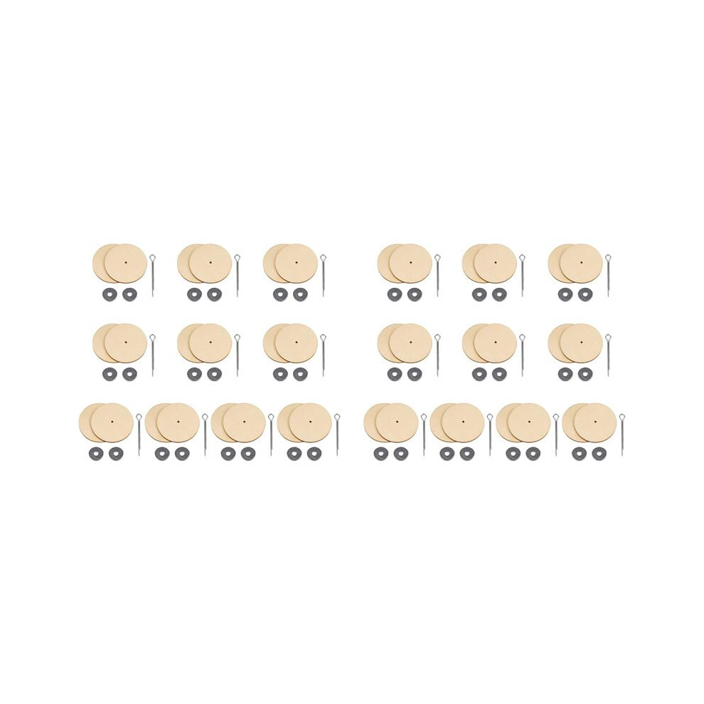 Istovo 20 Sets Doll Joint Connectors Cotter Pin Joints And Wooden Fibreboard Disks Movable Engage Bolt Dolls Accessories, 30Mm