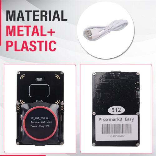 Proxmark3 512M RFID Card Reader Burner Easy V5.0 RDV4 Memory IC ID Card Copier Duplicator Integrated Antenna Decryptor