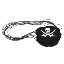 Benda per occhio da pirata con disegno di teschio e tibie incrociate, cinturino elastico regolabile per una vestibilità comoda, accessorio per