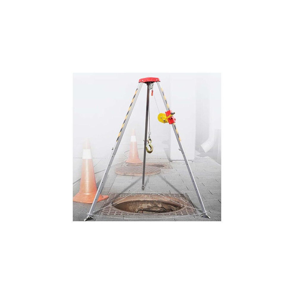 Confined Space Rescue Tripod With Selflocking Winch, Fall Arrest Kit, Adjustable Legs, Load Capacity 9771547432975