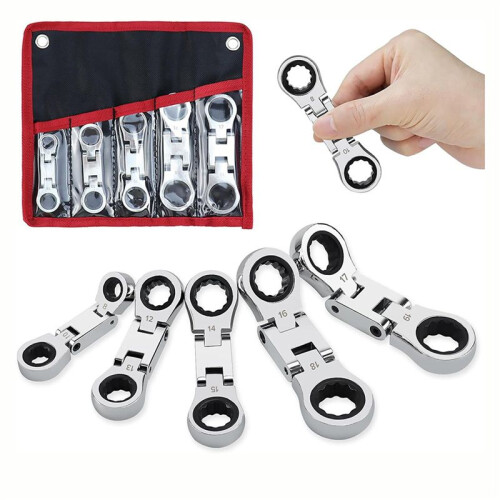 10-Piece Flex- Stubby Ratcheting Combination Wrench Set,  Wrench Set, Double Box End Flex-,  Spanner Set 1