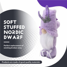 Lavender Swedish Gnomes Decoration for Home Pastel Spring Summer Tiered Tray Plush Decor Nordic Dwarf