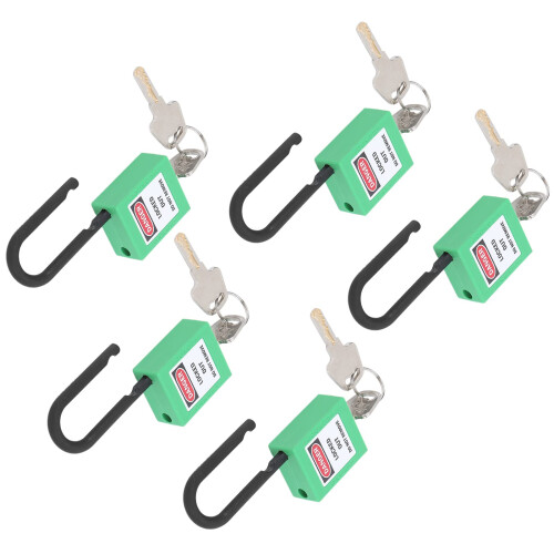 Safety Padlock Green NonConductive Shackle with Writable Label and Secure Key Retention 1