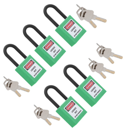 Safety Padlock Green NonConductive Shackle with Writable Label and Secure Key Retention 2