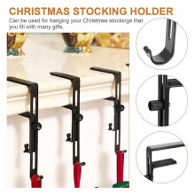 6 Pieces Christmas Stocking Holders for Mantle - Adjustable Christmas Metal Hooks Garland Hanger for Christmas Stocking
