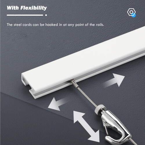 Picture Hanging System with Adjustable Height Gallery Rail for Heavy Frames, 88lbs Capacity 2