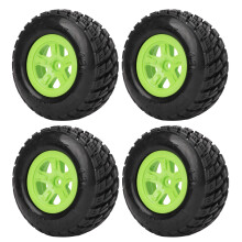Pneus planos para caminhão curto, rodas de borracha antiderrapantes e aros hexagonais para desempenho suave em qualquer terreno, compatíveis