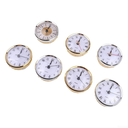 80mm Quartz Clock Insert Gold Trim Roman Numerals for 73mm Hole White Dial Replacement 2