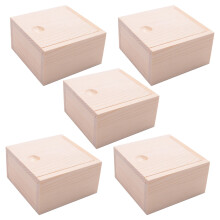 5X Small Einfache Holz Aufbewahrungsbox Fall FÜR Schmuck Kleine Gadgets Geschenk Holzfarbe