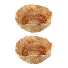2X Haushalt Obst Schale Holz SüßIgkeiten Gericht Obst Teller Holzschnitzerei Wurzel Obst Teller Holz 25-29 cm