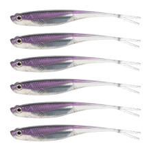 6Pcs Soft Swimbait Floating Baits Fishing Lures-P urple 75mm