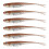 6Pcs Fork Tail Swimbaits Lures Soft Silicone-Light Brown 75mm 1