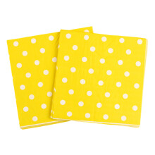 Elegante Servietten mit Polka-Dot-Muster für Familienanlässe, biologisch abbaubare gelbe Papierservietten