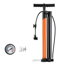 Pompe à pied pour vélo, haute pression, gonfleur,-Orange