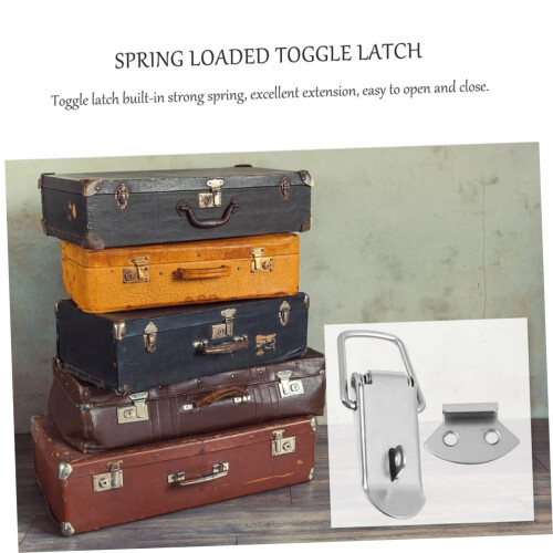 12pcs Spring Loaded Toolbox Latch Set with Metal Hasp Clasp for Secure OneHand Release 2