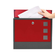 Wall Mounted Mailbox Lockable Galvanized Steel Waterproof Post Box with Slim Line Newspaper Slot