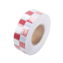 Reflective Safety Tape Red and White, Intensity SelfAdhesive Caution Tape 2'x65.6ft for Vehicles