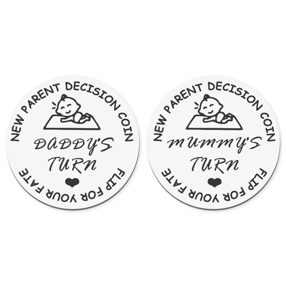 Funny Parenting Decision Making Coin Baby Shower Gift For Parents First Mothers Day Keepsake Light