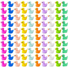 100pcs Mini Resin Ducks Random Colors for Crafts, Fairy Gardens, Party Favors and Decor