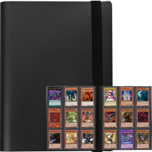 Trading Card Binder 360 Pocket Capacity Black 9 Pocket Side Loading Card Collection Organizer