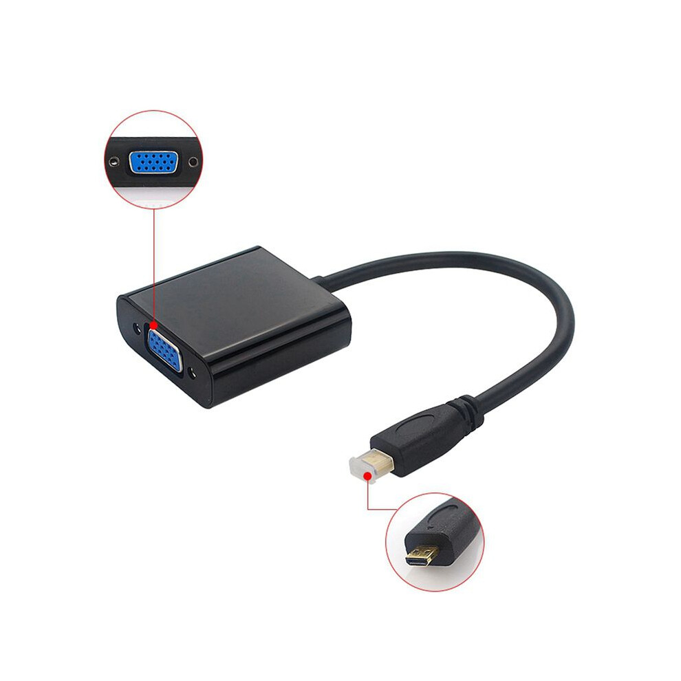 10X Micro- To Vga Adapter Cable 1080P Video Converter With Audio Jack Usb Power Cable For Camera Raspberry Pi 4 4712280198617