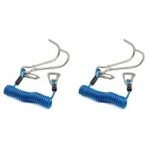 2X Gancho de Rafting de Arrecife de Buceo de Doble Cabeza Gancho de Arrecife de Acero Inoxidable CordóN de Resorte en Espiral en Espiral Accesorio de