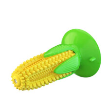 Tuggleksaker för Valpar Som Får Tänder, - Corn Stick Tuff Leksaker för Träning och Rengöring Av Tänder, Pipande Sugkopp Tandborste Leksak
