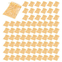 500Pcs 9x12cm Sheer Drawstring Heart Organza Jewelry Pouches Wedding Party Christmas Favor Gift Bags (Gold)