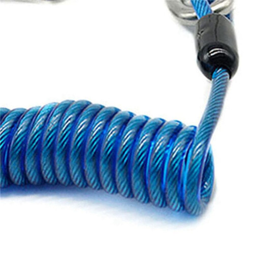2X Double  Dive  Rafting Hook Stainless Steel  Hook Spiral Coil Spring Cord Dive Safety Accessory - 2