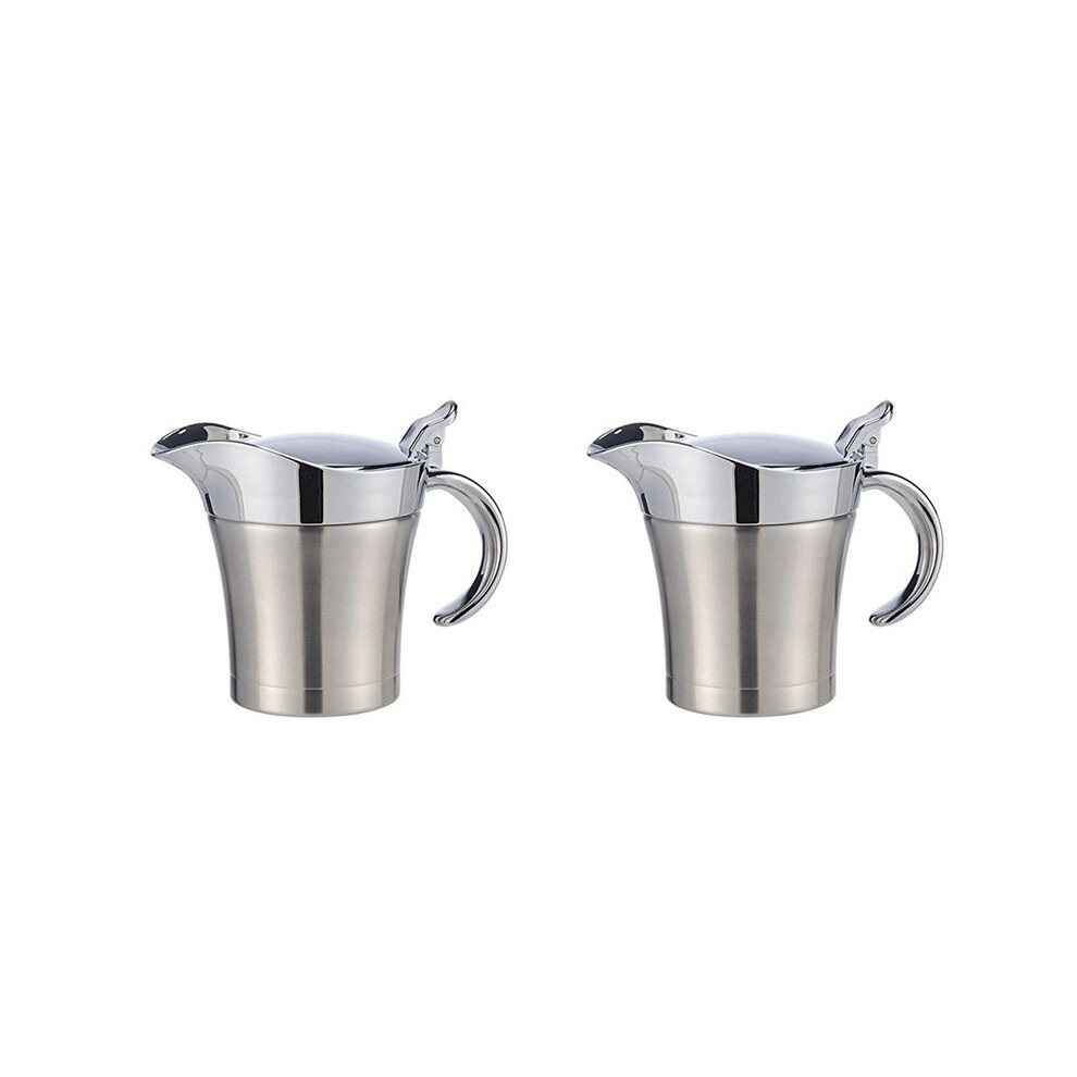 2X Gravy Boat Porcelain Stainless Steel Sauce Jug Thermal Milk Jug With Lid Sauce Jug Gravy Boat With Handle Sauce Jug 4713586118620