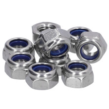 100 Stück M4 Stahl Nylon-Sichertopf-Set Wartungsbefestigungen Mutter, rostfrei