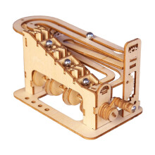 Wooden Marble Run Mechanical Model Kit DIY 3D Puzzle Roller Coaster Track for Teens and Adults