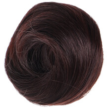 Moño postizo marrón oscuro para cabello, fibra resistente al calor, realzador de coleta para mujer, 1 unidad.