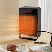 Calefactor de pared de 1800 W con control remoto, pantalla LED, termostato ajustable y temporizador – Negro, compatible con enchufes estándar