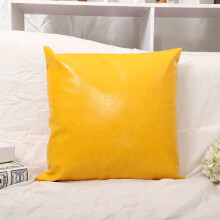 Housse de coussin en similicuir, couleur unie, 45 x 45 cm