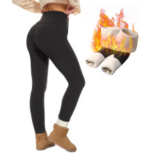 Fleece-Lined Leggings Women Thermal High-Waisted Warm Pants