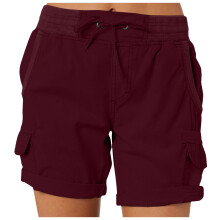 Pantaloni scurți de vară pentru femei, pantaloni scurți cargo, lejeri, cu buzunare, pentru femei, pantaloni scurți de vară, cu talie elastică