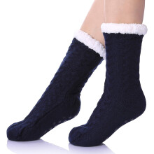 Chaussettes-chaussons d'hiver PUMIER pour femmes, ultra douces, chaudes et confortables, doublées en polaire et antidérapantes.