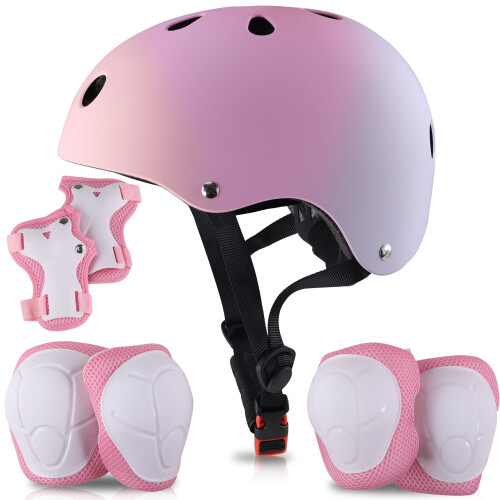 Set casco da bici per bambini dai 2 agli 8 anni con protezioni