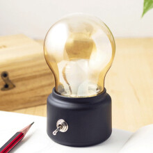 Retro-LED-Nachtlicht | USB-wiederaufladbares Nachtlicht mit Touch-Steuerung | Kleine Lampe mit sanftem Weiß für Schlafzimmer, Badezimmer, Wohnzimmer