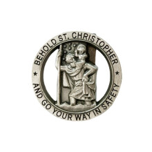 Sint Christoffelmedaille voor in de auto, auto-accessoire voor de zonneklep, kerstcadeautje voor nieuwe en oude automobilisten, tienermeisjes