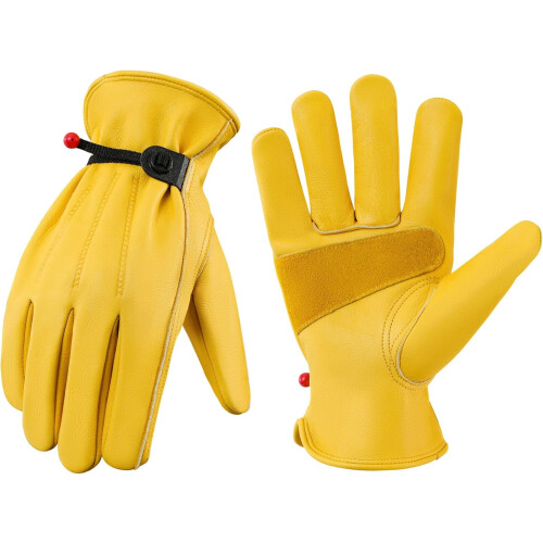 Leather Work Gloves Cowhide Puncture Cut Resistant