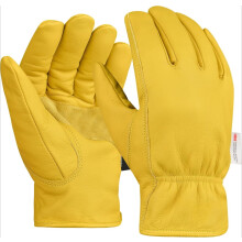 Leather Work Gloves Heavy Duty Water-Resistant Cowhide