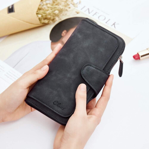 Women's PU Leather Trifold Wallet with RFID Protection 14+ 1