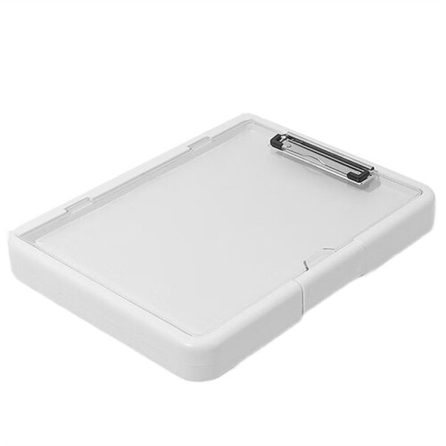 A4 Multi-Function Exam Folder with Clip Document Organizer for Students Office Work Portfolio Storage Test Holder WHITE
