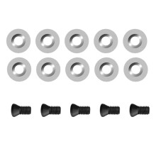 R12 Carbide Inserts - 12mm Tungsten Indexable Cutter Blades for Woodturning, 10pcs + 5 Screws, for /Pro Lathe Tools