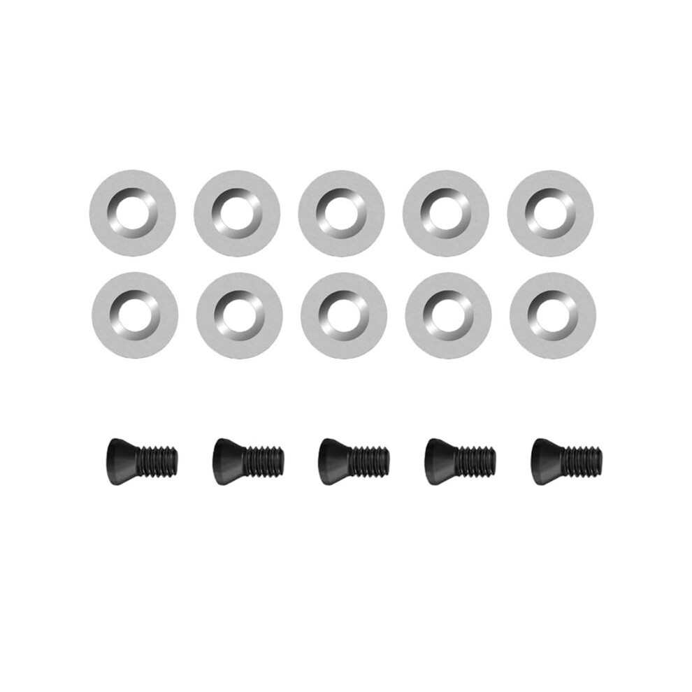 R12 Carbide Inserts - 12Mm Tungsten Indexable Cutter Blades For Woodturning, 10Pcs + 5 Screws, For /Pro Lathe Tools 4712540376267