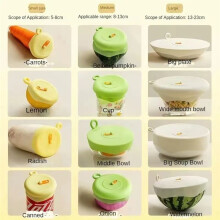 Silicone Bowl Lid - High Temp Resistant, Universal Fit for Round Bowls, Refrigerator Storage & Leftover Sealing