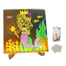 LED Note Board with Colors, 2025 Glowing LED Drawing Board for Kids, LED Not Board with Stand and 7 Color Markers S